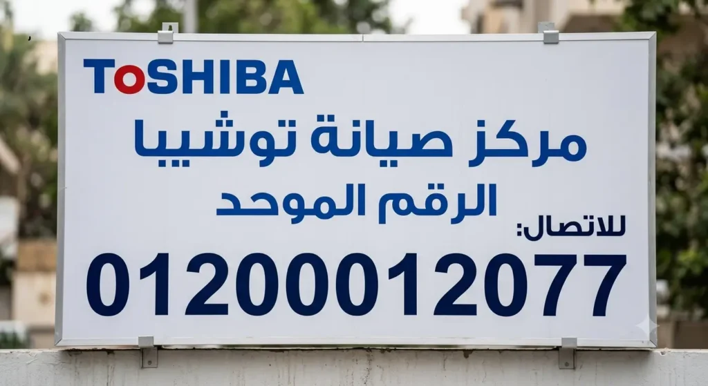 صورة توضح رقم صيانة توشيبا